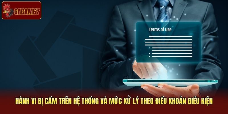 Hành vi bị cấm trên hệ thống và mức xử lý theo điều khoản điều kiện